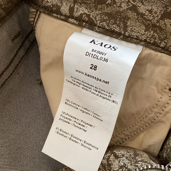 Kaos Jeans, metallic gold and bronze color, size 28(6), skinny jeans, new w/tags - Picture 6 of 6
